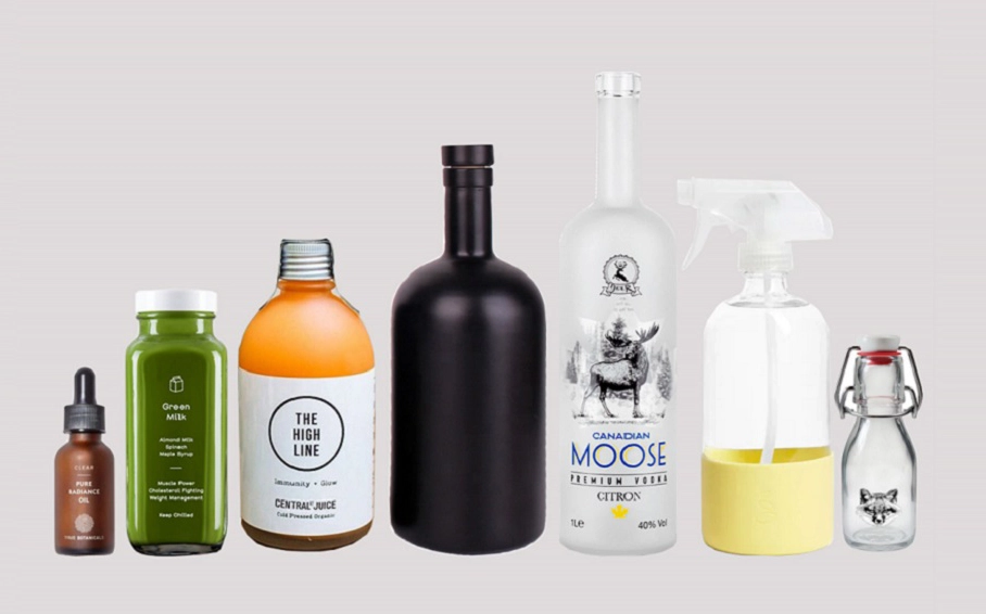 niestandardowa szklana butelka