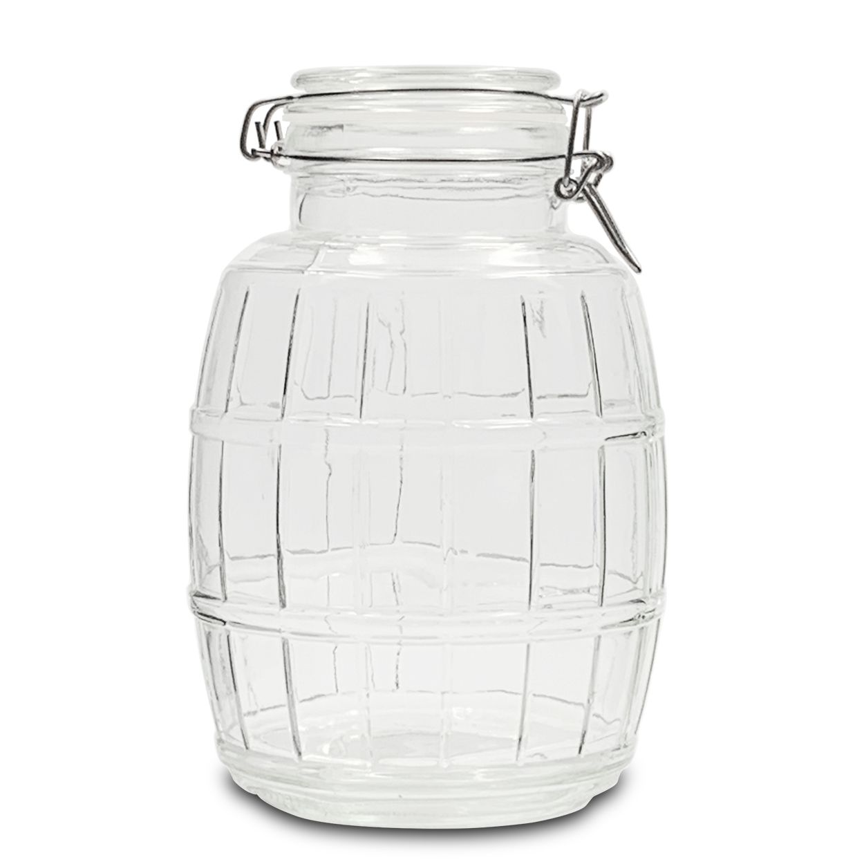 szklany słoik beczkowy